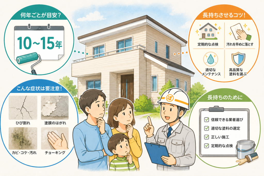 外壁塗装は何年ごと？長持ちさせるコツ