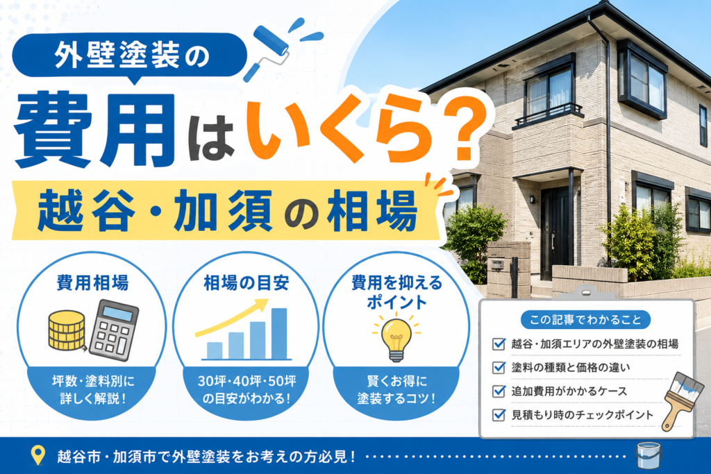 外壁塗装の費用はいくら？越谷・加須の相場
