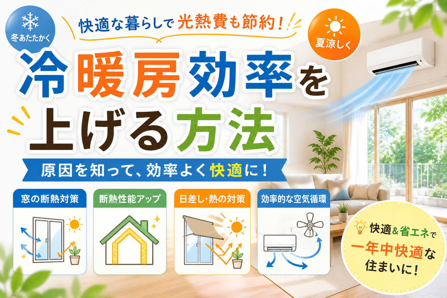 冷暖房効率を上げる方法