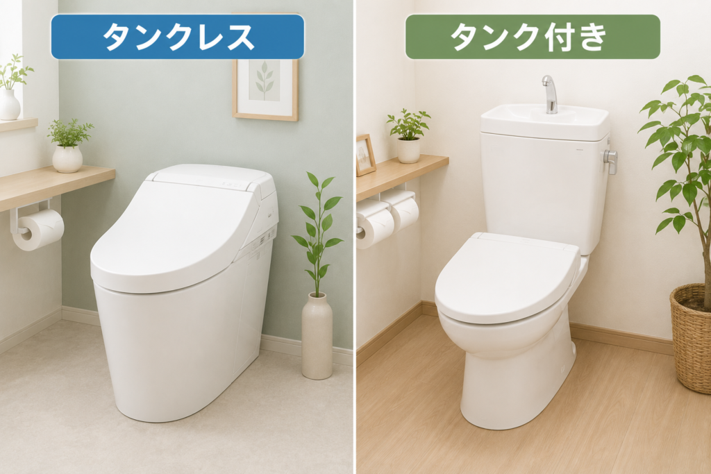 タンクレスとタンク付きの違いとは？